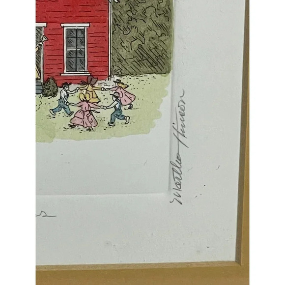 2 Lot Art Frame Artist Martha Hinson Signed and Numbered Matted Victorian House - Picture 7 of 12